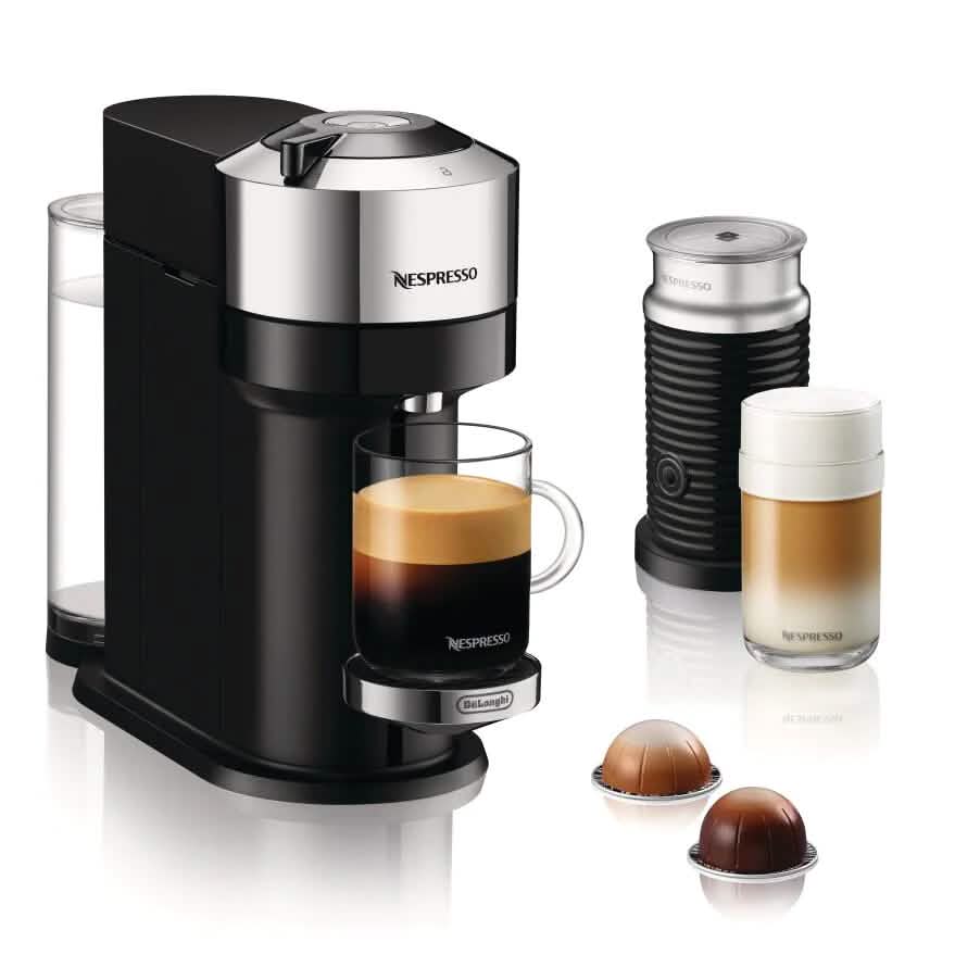 Nespresso Vertuo Next refurbished espresso maker with Aeroccino milk frother